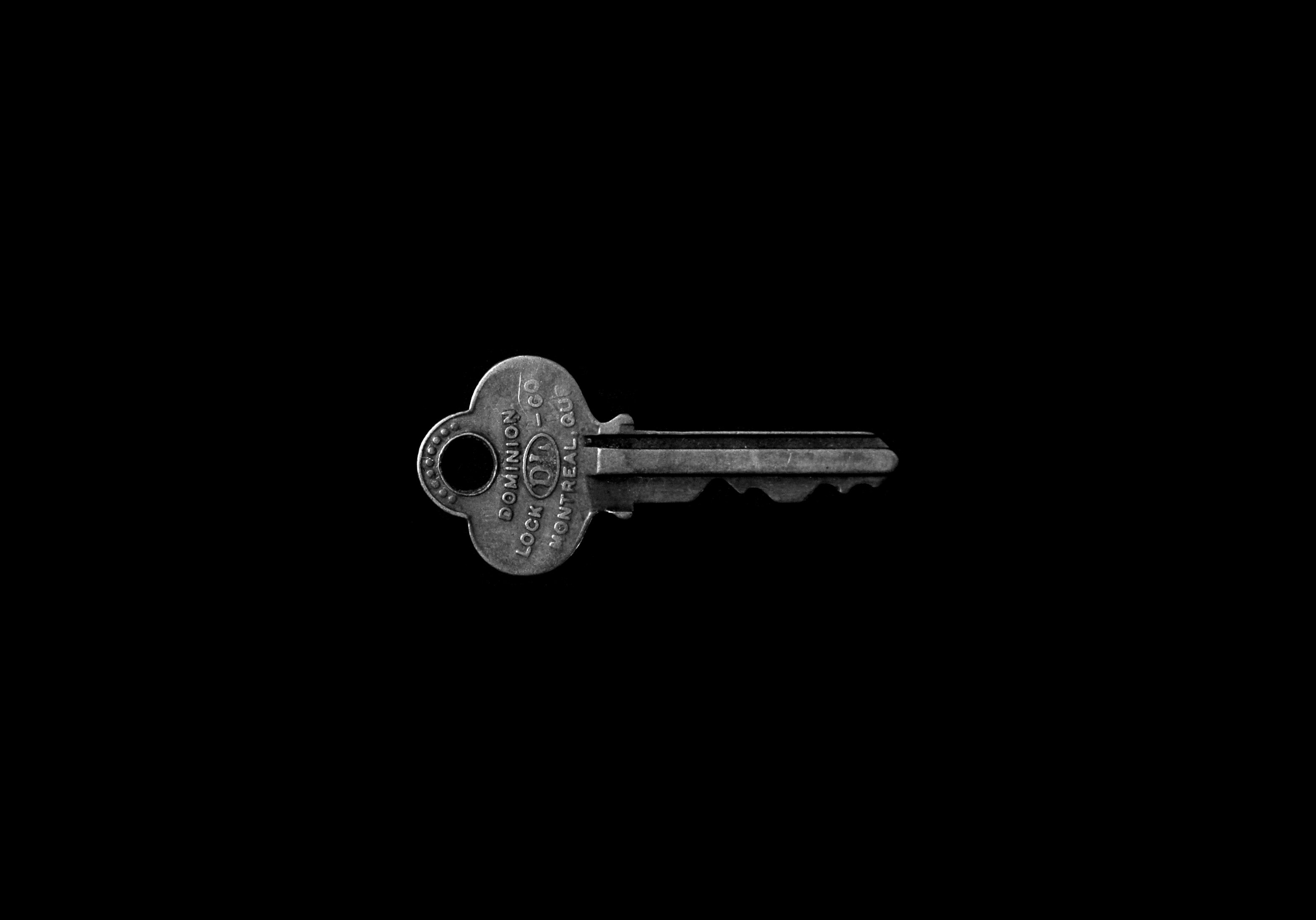 A picture of a chrome plated key